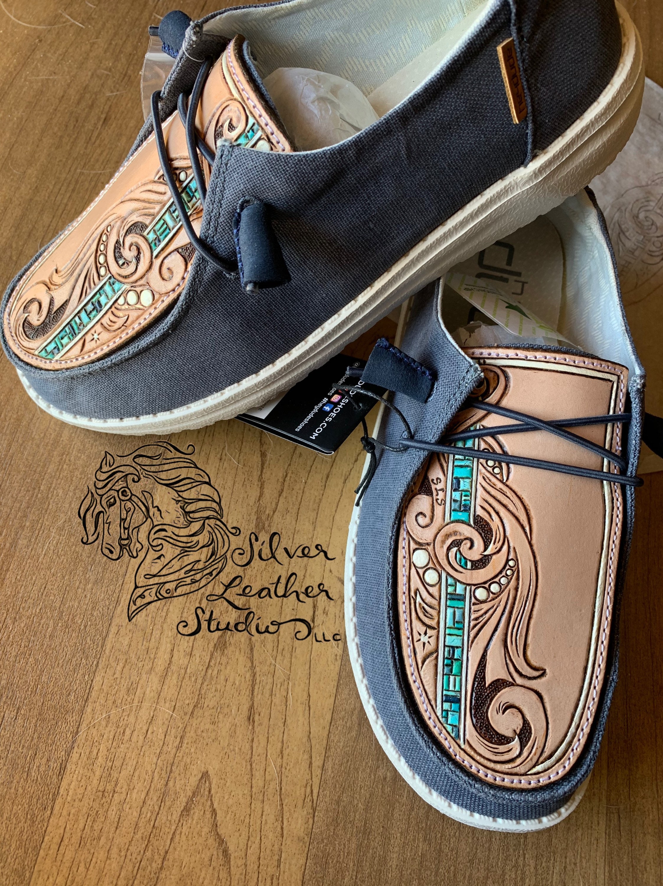 custom tooled hey dudes
