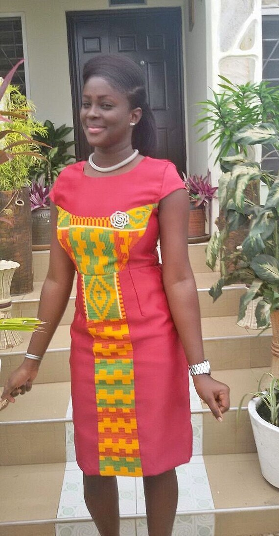 Handmade African Woven Kente Cocktail Dress Etsy