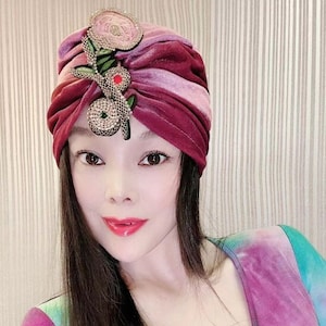 Fashion Velvet Turban, Women Turban, Full Turban, Turban Hat, Stretch Turban, Fashion Turban，Vintage velvet Turban， Bride Turban