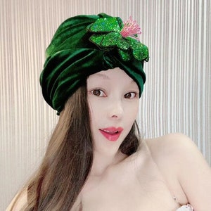 Velvet gem Turban，Women&#39;s Fashion Turban,Personalized Gifts For Women,Women&#39;s Turban,Show,Party，Bridal Turban