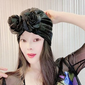Sequin Fashion turban, vintage turban, Stripped turban hat, beaded turban,embellished turban,fancy turban, knot turban, wedding turban