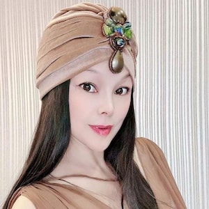 Turbante de veludo, turbante feminino, presentes personalizados para mulheres, turbantes completos, touca turbante, feriado