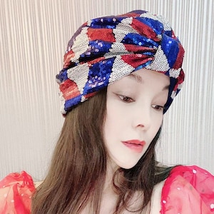Sequin Fashion turban, vintage turban, Stripped turban hat, beaded turban,embellished turban,fancy turban, knot turban, wedding turban