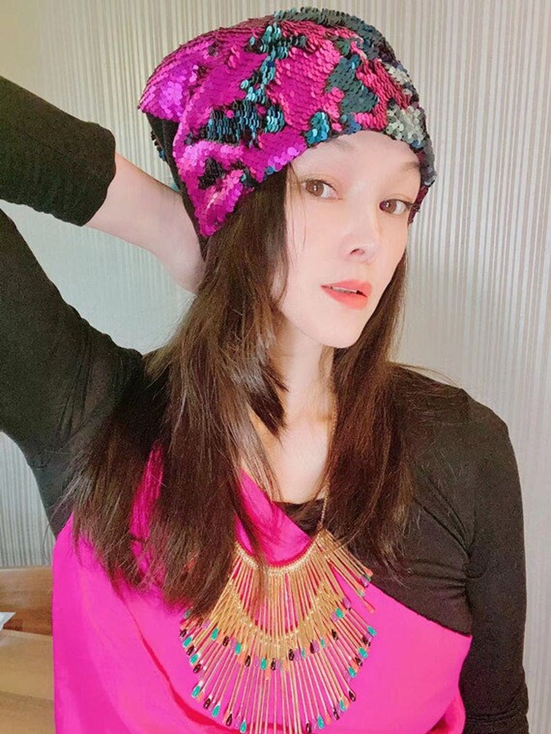 Double-sided Two-color Sequined Hat, Fashion Hat for Women ...