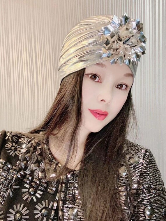 Turban-gold Coating White Gem Turban,women Turban,full  display picture 3