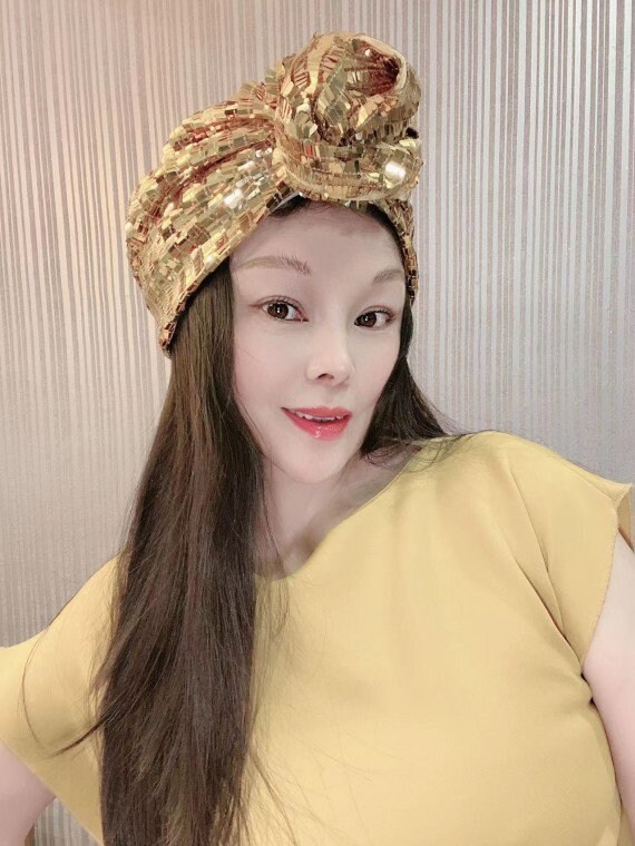 Gold Floral Jacquard Turban Headwrap 2023 New Arrival Luxury Flower Crystal Decorations Muslim  main image 4
