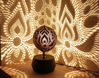 Luz decorativa, lâmpada Lotos, lâmpada de quarto, lâmpada de flores, presente de casamento, iluminação romântica, iluminação de cerimônia, lâmpada de coco, lâmpada noturna, cabaça