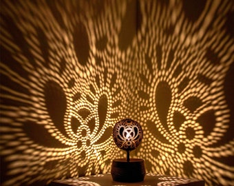 COCOlight 3, lâmpada decorativa, lâmpada estampada, traga a natureza e o romance para casa com a lâmpada COCOnut feita à mão da SKURA Design