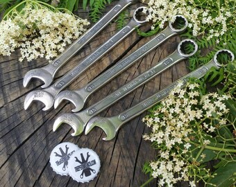 Metric custom wrench bottle opener. Beer Wrench up to 30 hand stamped characters. Wedding, Groomsmen, Best Man, Rustic Barn, Craft Beer.