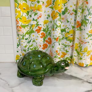 1975 Arnel’s large ceramic drip glaze turtle coin bank