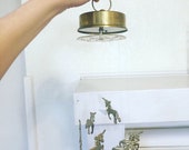 Vintage brass unicorn music box mobile