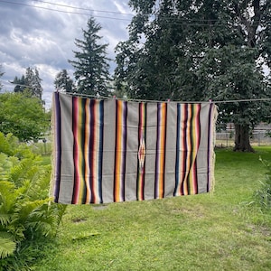 Vintage Mexican Saltillo serape blanket