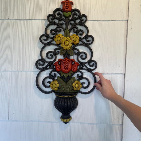 Arte mural vintage de flores Homco