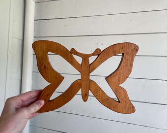 Vintage wood butterfly trivet
