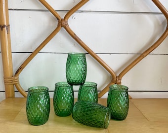 Vintage green juice glasses