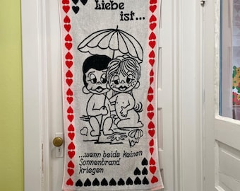 Vintage 1970 “Love is…” beach towel