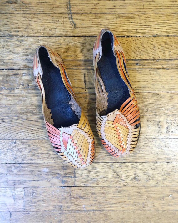 Vintage leather huarache sandals/womens 7-7.5