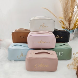 Personalisierte Kosmetiktasche mit Monogramm individuelle Schminktasche personalisiertes Geschenk für sie, personalisiertes Geschenk für Brautjungfer, Reise-Make-up-Tasche A Bild 1