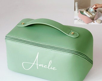 Borsa per il trucco personalizzata, Borsa per cosmetici personalizzata per il regalo di compleanno, regalo personalizzato per lei, regalo personalizzato per la damigella d'onore, Borsa per il trucco da viaggio A