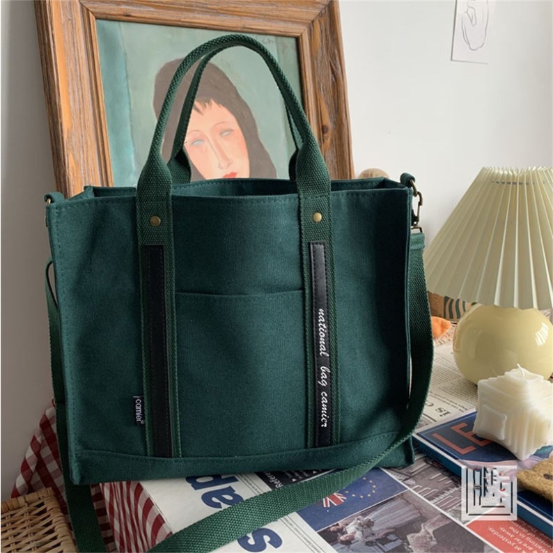 Vintage Tote Bagcrossbody Canvas Cotton Bagscanvas Tote Etsy