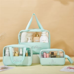Trousse de toilette personnalisée avec petit monogramme | trousse de maquillage personnalisée | cadeau personnalisé pour elle | cadeau personnalisé pour demoiselle d'honneur | organisateur