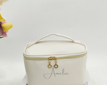 Custom Travel makeup bag,Personalised cosmetic bag with monogram,personalized gift for her,Bridesmaid gift ,Christmas gift, A
