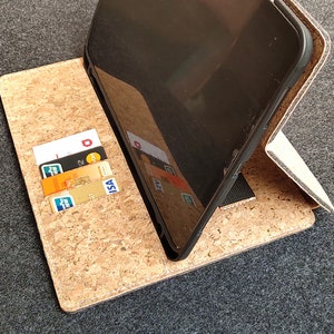 2018/2022 Estuche de corcho de fieltro para ipad pro 12.9 / 11 ", estuche para ipad pro 10.5 / 9.7, estuche para ipad con ranura para tarjeta de archivo, estuche para iPad con soporte para bolígrafo de carga automática.