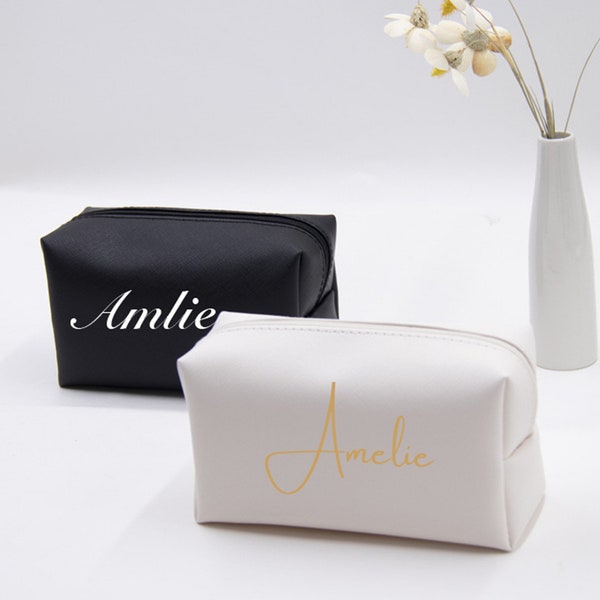 Regalo personalizado para bolsa cosmética de dama de honor, bolsa de maquillaje personalizada, regalo personalizado para ella, regalo de dama de honor, organizador, bolsa de fiesta de dama de honor