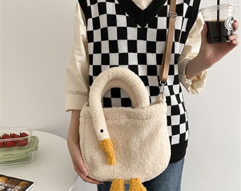 Gans Tragetasche | Gans Schultertasche | Süße Tier Umhängetasche | Duck Canvas Tote | Geese Shopping Bag, Umhängetasche,Wochenendtasche