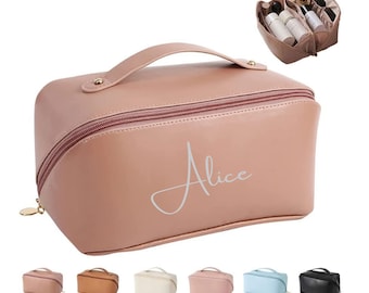 Personalized name makeup bag,Custom cosmetic bag for birthday Gift,gift for her,Gift for Women,gift for bridesmaid,Travel makeup bag. A