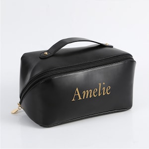 Personalisierte Kosmetiktasche mit Monogramm individuelle Schminktasche personalisiertes Geschenk für sie, personalisiertes Geschenk für Brautjungfer, Reise-Make-up-Tasche A Bild 9