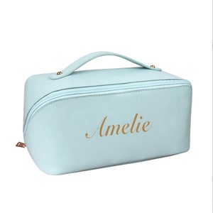 Trousse de toilette personnalisée avec monogramme trousse de maquillage personnalisée cadeau personnalisé pour elle, cadeau personnalisé pour demoiselle d'honneur, trousse de maquillage de voyage A image 8