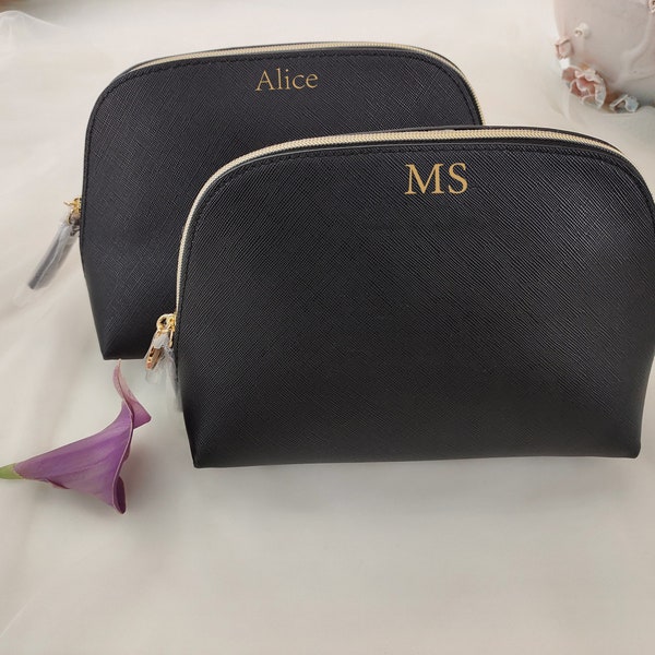 Bolsa cosmética personalizada con monograma pequeño / bolsa de maquillaje personalizada / regalo personalizado para ella / regalo personalizado para dama de honor / organizador