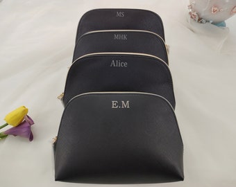 Personalised cosmetic bag with small monogram | custom makeup bag | personalized gift for her | personalised gift for bridesmaid | organizer