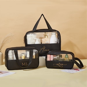 Personalised cosmetic bag,custom makeup bag personalized gift for her personalised gift for bridesmaid Cosmetic Organizer image 2