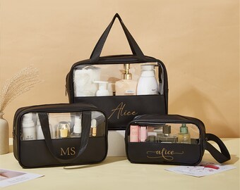 Borsa per cosmetici personalizzata, borsa per trucchi personalizzata / regalo personalizzato per lei / regalo personalizzato per damigella d'onore / Organizzatore di cosmetici