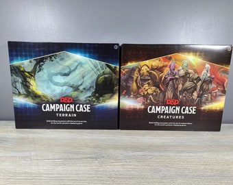 Dungeons and Dragons D&D RPG Fantasy Game Campaign Case Terrain + Dungeon Master Creatures Game Complete 2 Box Set