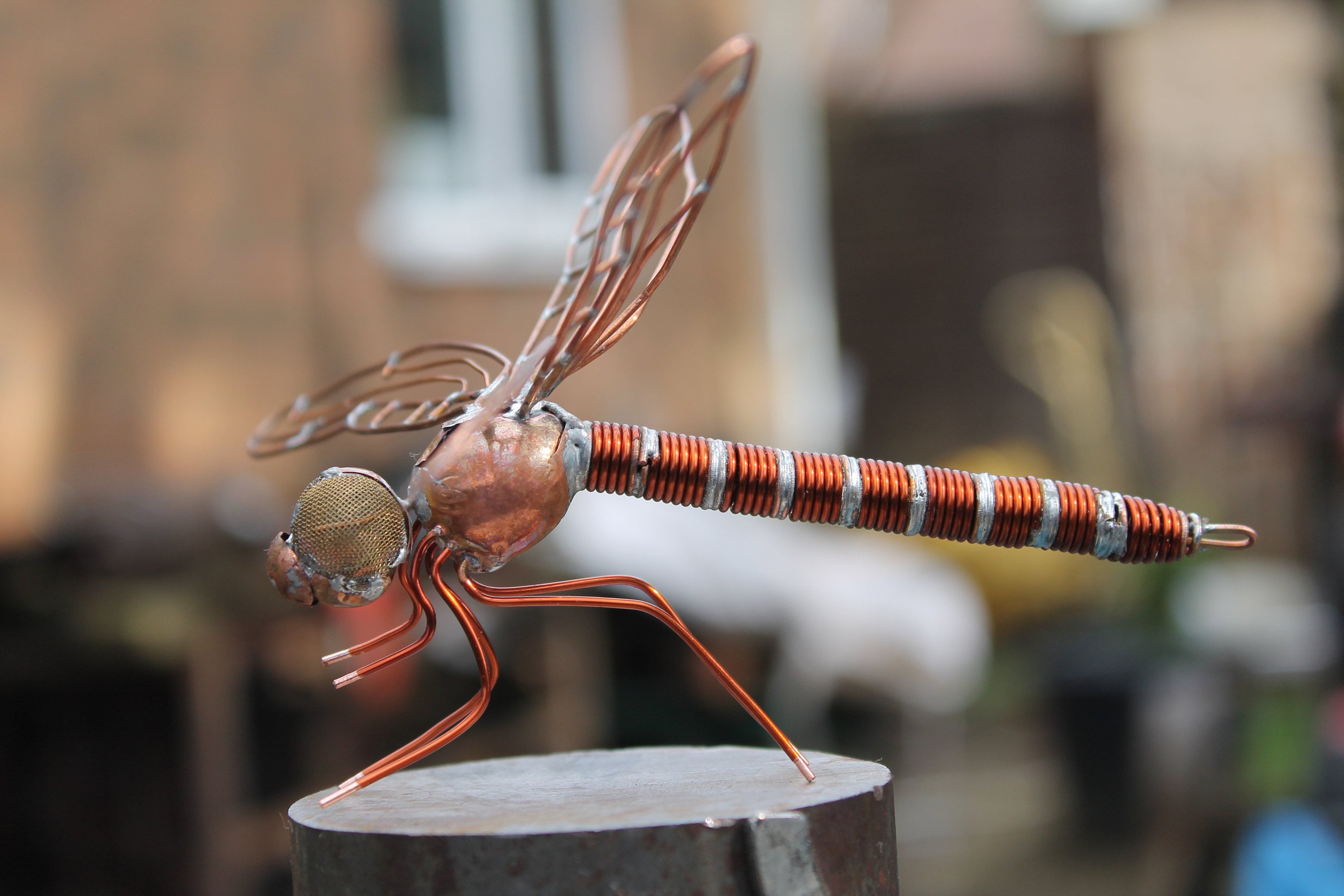 Dragonfly Wire Sculpture Hand Made From Copper Wire Sheet Etsy UK