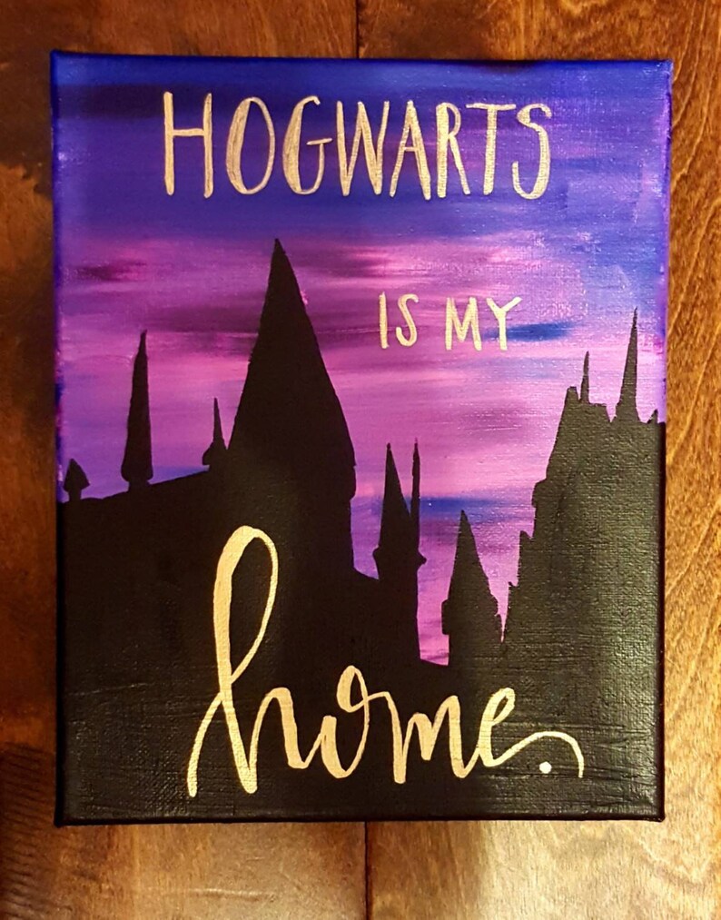 Harry Potter Quote Canvas Painting Hogwarts Is My Home ... Harry Potter Quote Canvas Painting Hogwarts Is My Home ...