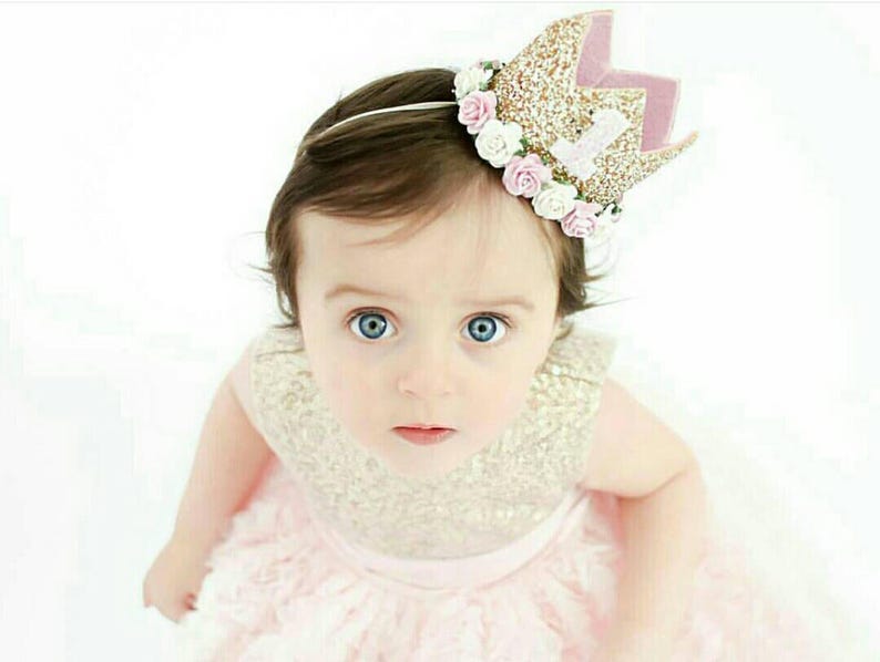 1st Birthday Crown Baby Girl Birthday Crown 2nd Birthday Crown First Birthday Crown Readystock cream Pink Birthday Crown