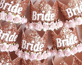 Bride crown - Bachelorette party - Bride to Be - rose gold crown - gold crown - hen party - fully customiseable