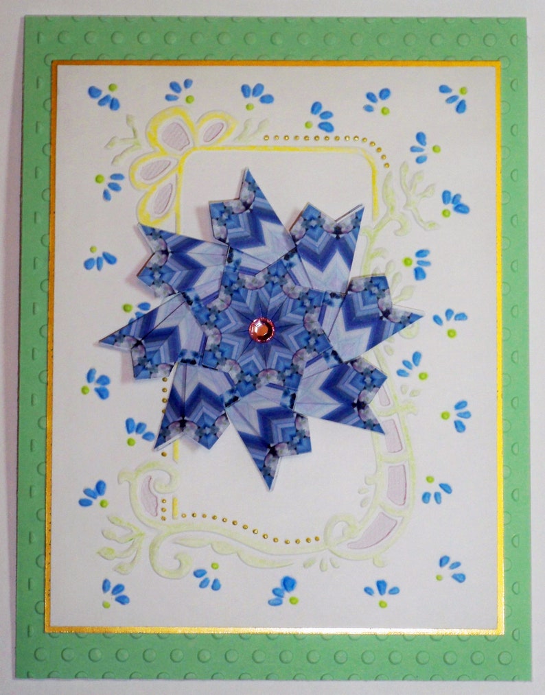 Blue Tea Bag cut /& emboss frame card outer