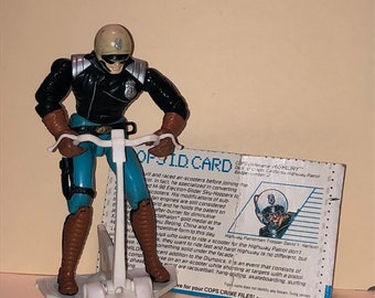 Vintage Cops N Crooks Action Figure Highway With File Card And Scooter