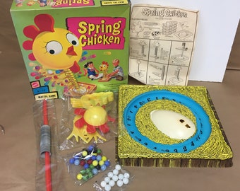 Vintage 1969 Mattel Spring Chicken Marble Game Complete in Original Box & Manual