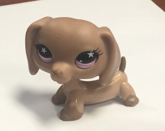 Littlest Pet Shop 932 Animals LPS Pink Puppy Dachshund Brown Dog Hasbro Kid Toys 