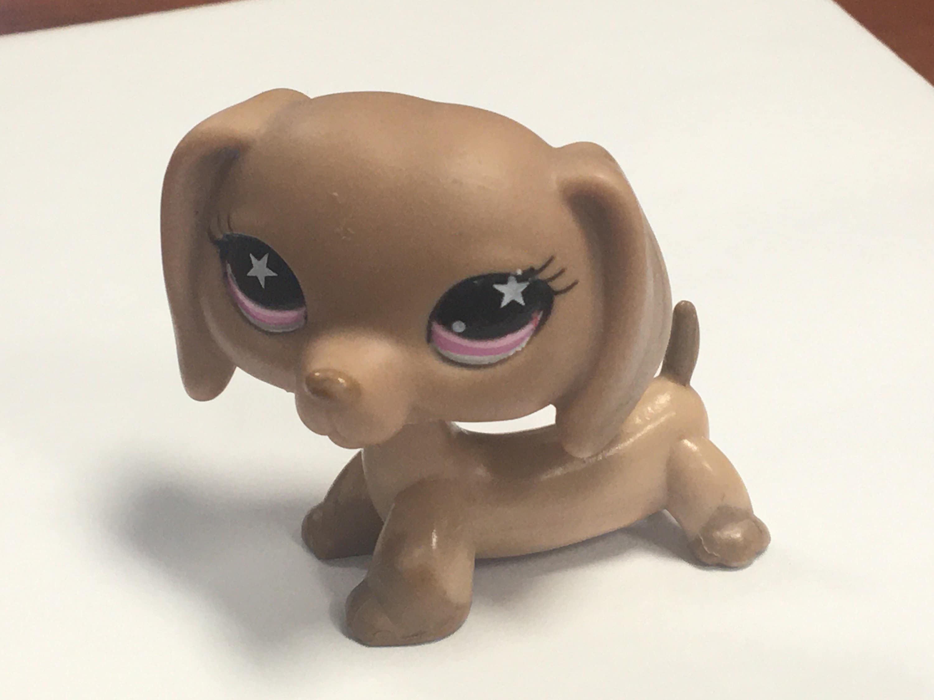 #932 LPS Littlest Pet Shop Toys Brown Tan Dachshund Hot Dog Birthday Toys  Gift 