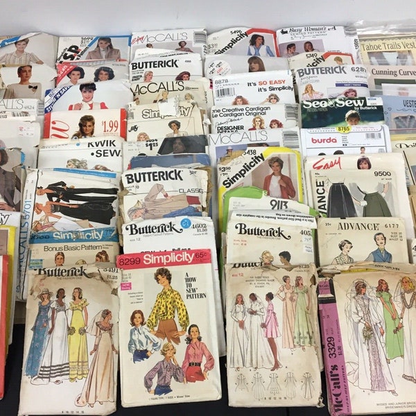 Huge Vintage 1960's 1970's 1980's 1990's Pattern Lot Dresses Suits Formal Casual