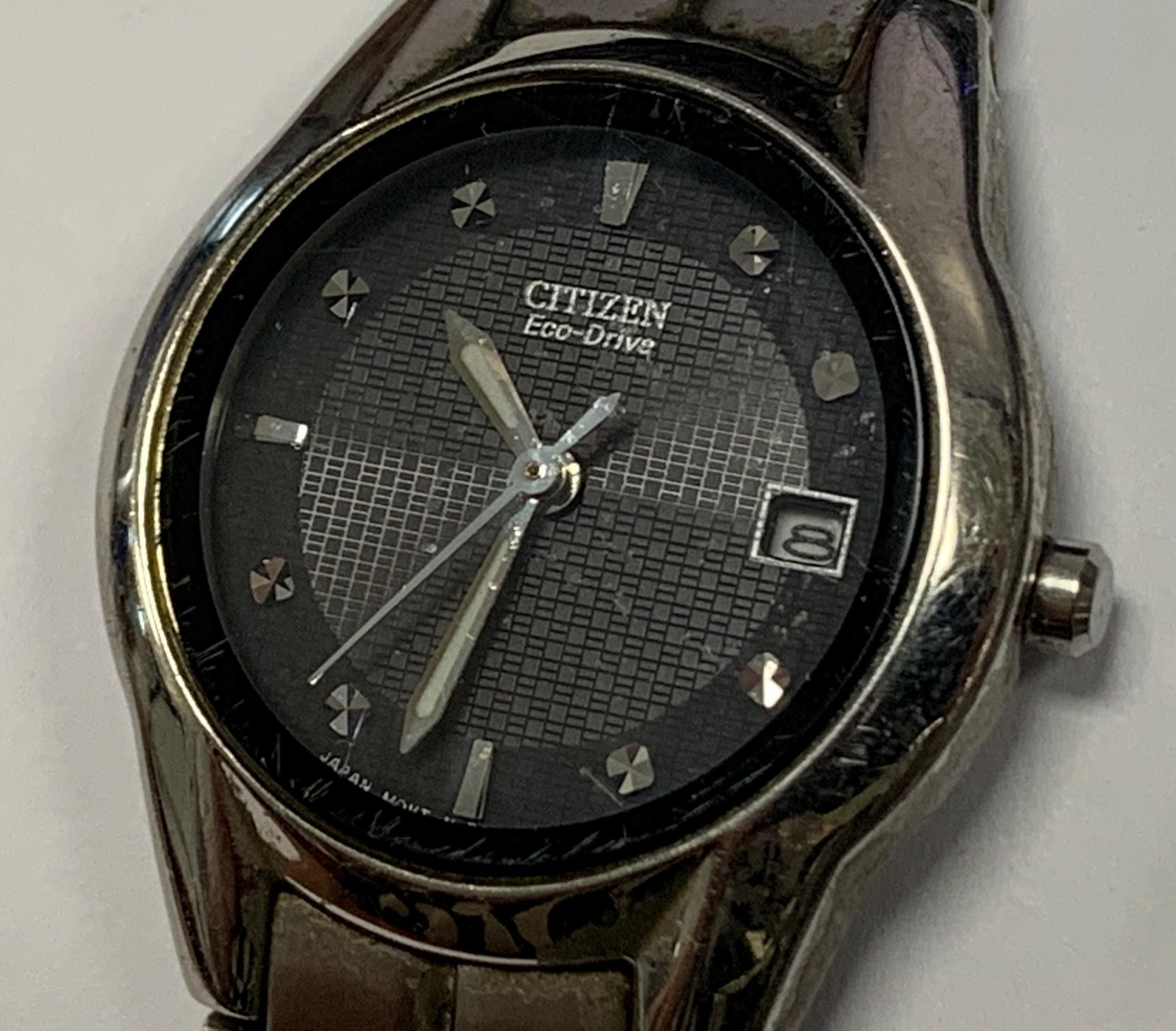 Ladies Citizen Eco Drive Watch Lot of 2 Black Gunmetal E011  display picture 3