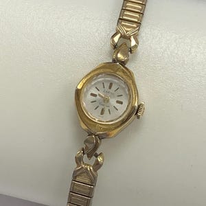Women\'s Dress Analog Wristwatch Gold 10K RSP BEZELTone Metal Bracelet White Dial 10k Rgp Bezel - Etsy main image 4