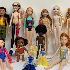 12pc Mattel Hasbro Jakks Pacific Mixed Disney Doll Lot Frozen Star Wars & More image 1